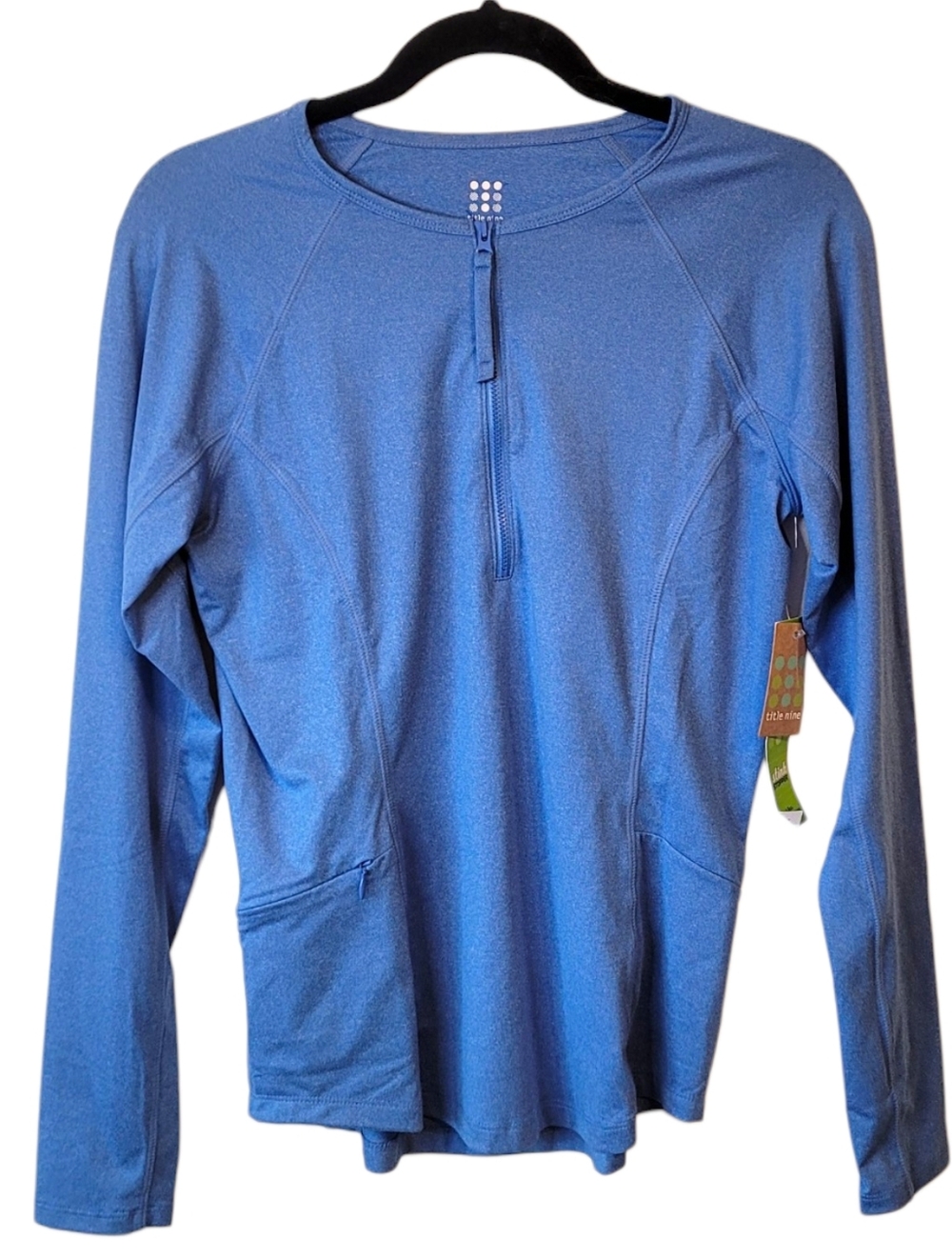 Title Nine Blue Long Sleeve Sunbuster Jersey 1/2 Zip Women's Size S NWT